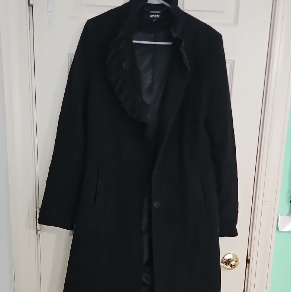 DKNY Black Trench Coat for Women
